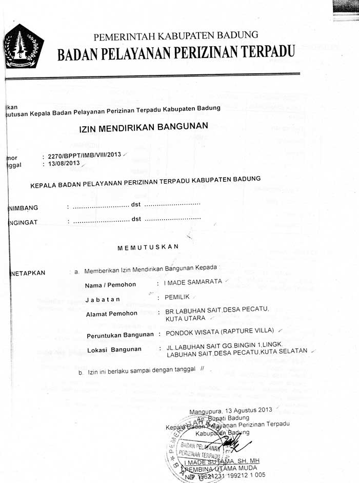 jasa pengurusa izin mendirikan bangunan di lombok